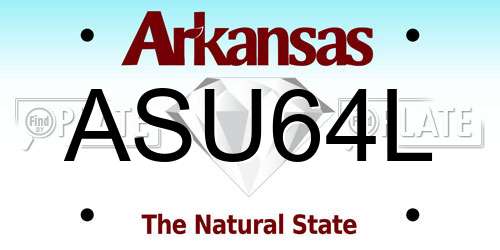 ASU64L Arkansas License Plate