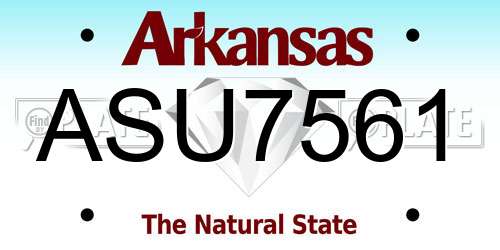 ASU7561 Arkansas License Plate