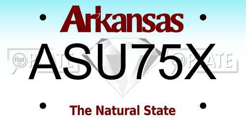 ASU75X Arkansas License Plate