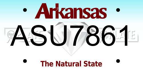 ASU7861 Arkansas License Plate