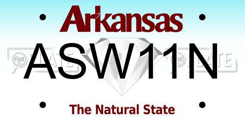 ASW11N Arkansas License Plate