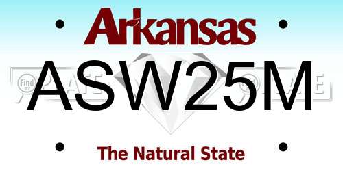 ASW25M Arkansas License Plate