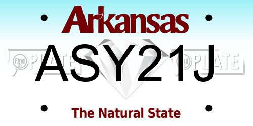 ASY21J Arkansas License Plate