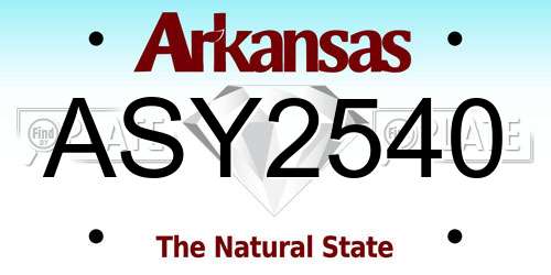 ASY2540 Arkansas License Plate