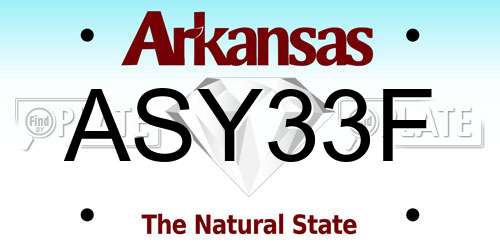 ASY33F Arkansas License Plate