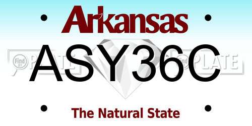 ASY36C Arkansas License Plate