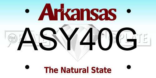 ASY40G Arkansas License Plate