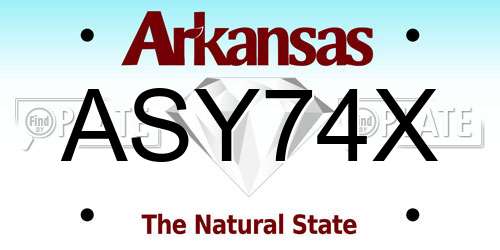 ASY74X Arkansas License Plate