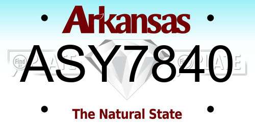 ASY7840 Arkansas License Plate