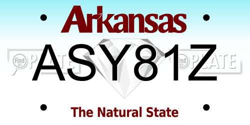 ASY81Z Arkansas License Plate