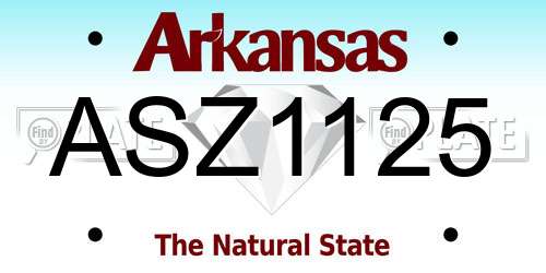 ASZ1125 Arkansas License Plate