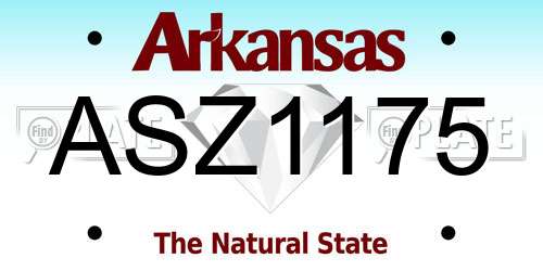 ASZ1175 Arkansas License Plate