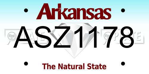 ASZ1178 Arkansas License Plate