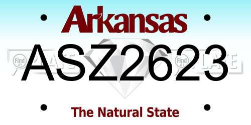 ASZ2623 Arkansas License Plate