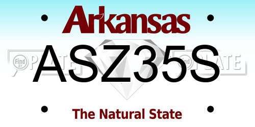 ASZ35S Arkansas License Plate