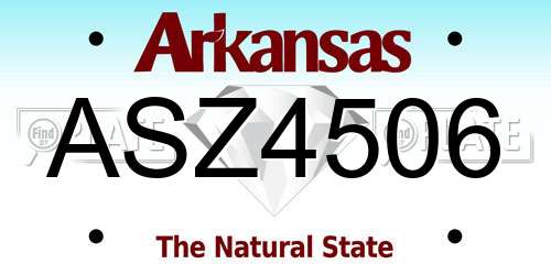 ASZ4506 Arkansas License Plate