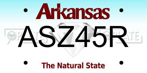ASZ45R Arkansas License Plate