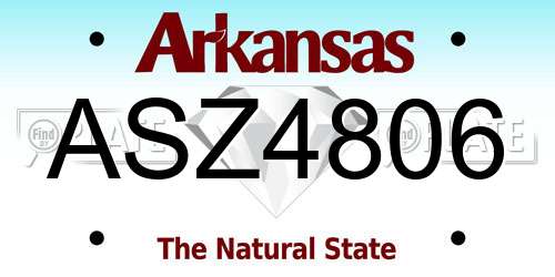 ASZ4806 Arkansas License Plate
