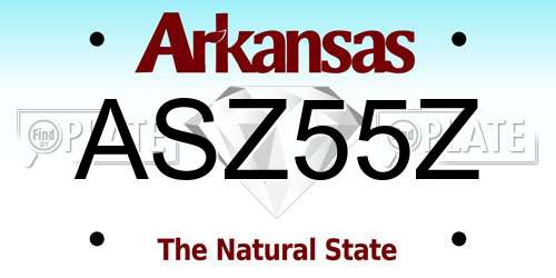 ASZ55Z Arkansas License Plate