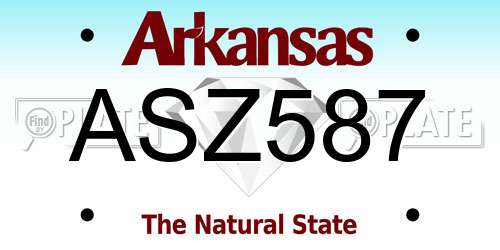 ASZ587 Arkansas License Plate