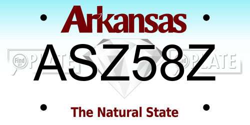 ASZ58Z Arkansas License Plate