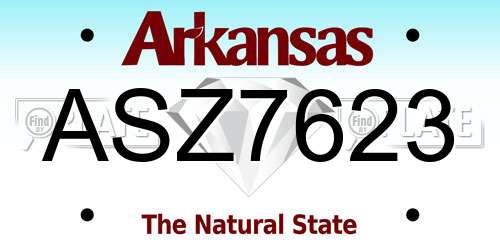 ASZ7623 Arkansas License Plate
