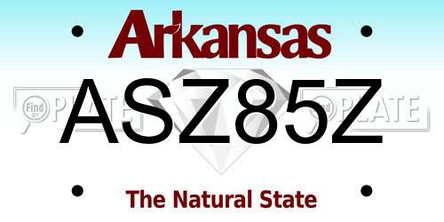 ASZ85Z Arkansas License Plate