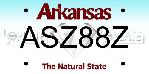 ASZ88Z Arkansas License Plate