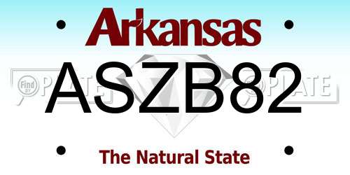 ASZB82 Arkansas License Plate