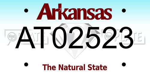AT02523 Arkansas License Plate