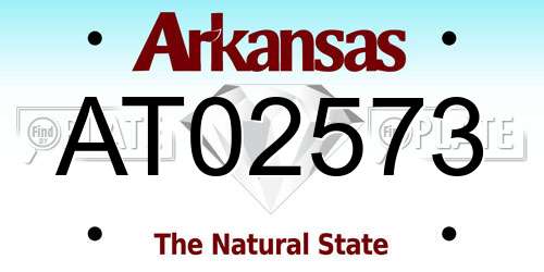AT02573 Arkansas License Plate
