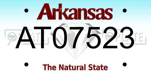 AT07523 Arkansas License Plate