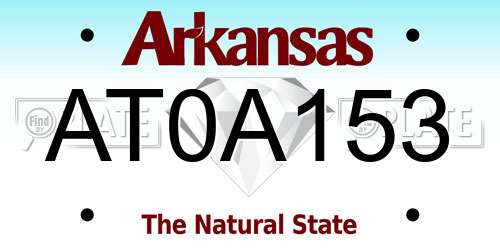 AT0A153 Arkansas License Plate