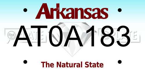 AT0A183 Arkansas License Plate