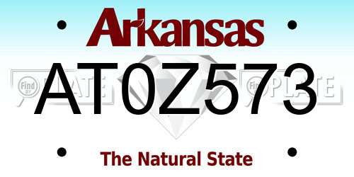 AT0Z573 Arkansas License Plate