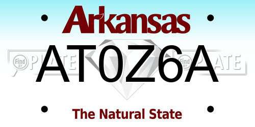 AT0Z6A Arkansas License Plate