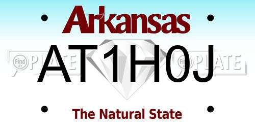 AT1H0J Arkansas License Plate