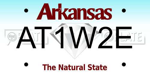 AT1W2E Arkansas License Plate
