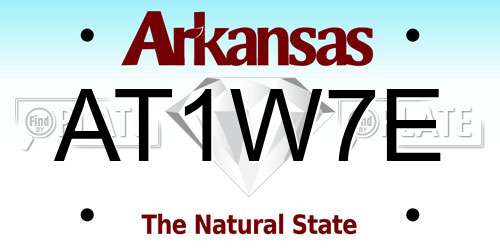 AT1W7E Arkansas License Plate