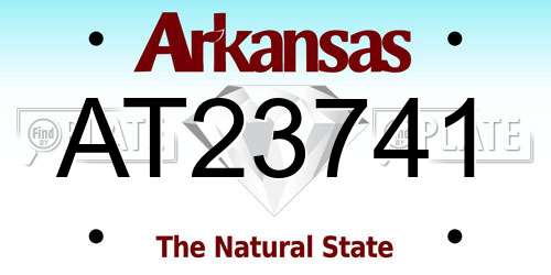 AT23741 Arkansas License Plate