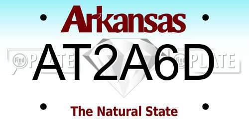 AT2A6D Arkansas License Plate