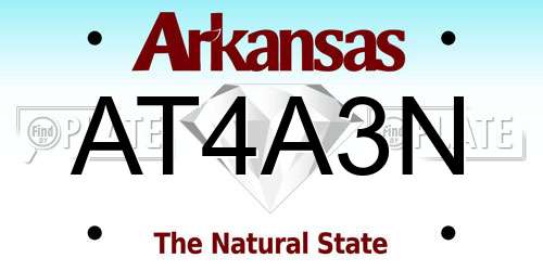 AT4A3N Arkansas License Plate