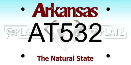 AT532 Arkansas License Plate