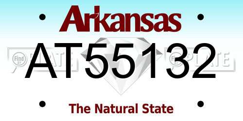 AT55132 Arkansas License Plate