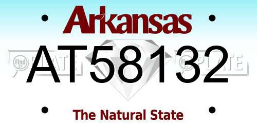 AT58132 Arkansas License Plate