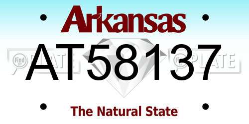 AT58137 Arkansas License Plate