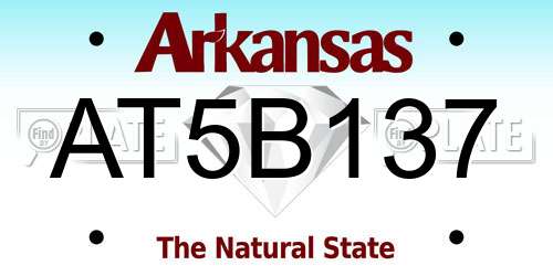 AT5B137 Arkansas License Plate