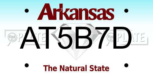 AT5B7D Arkansas License Plate
