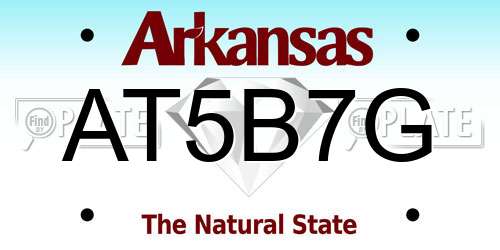 AT5B7G Arkansas License Plate