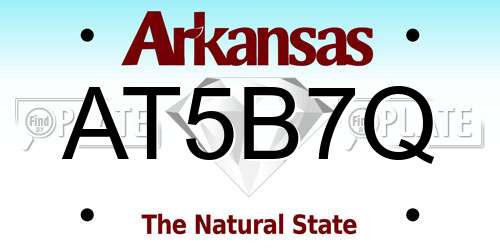 AT5B7Q Arkansas License Plate